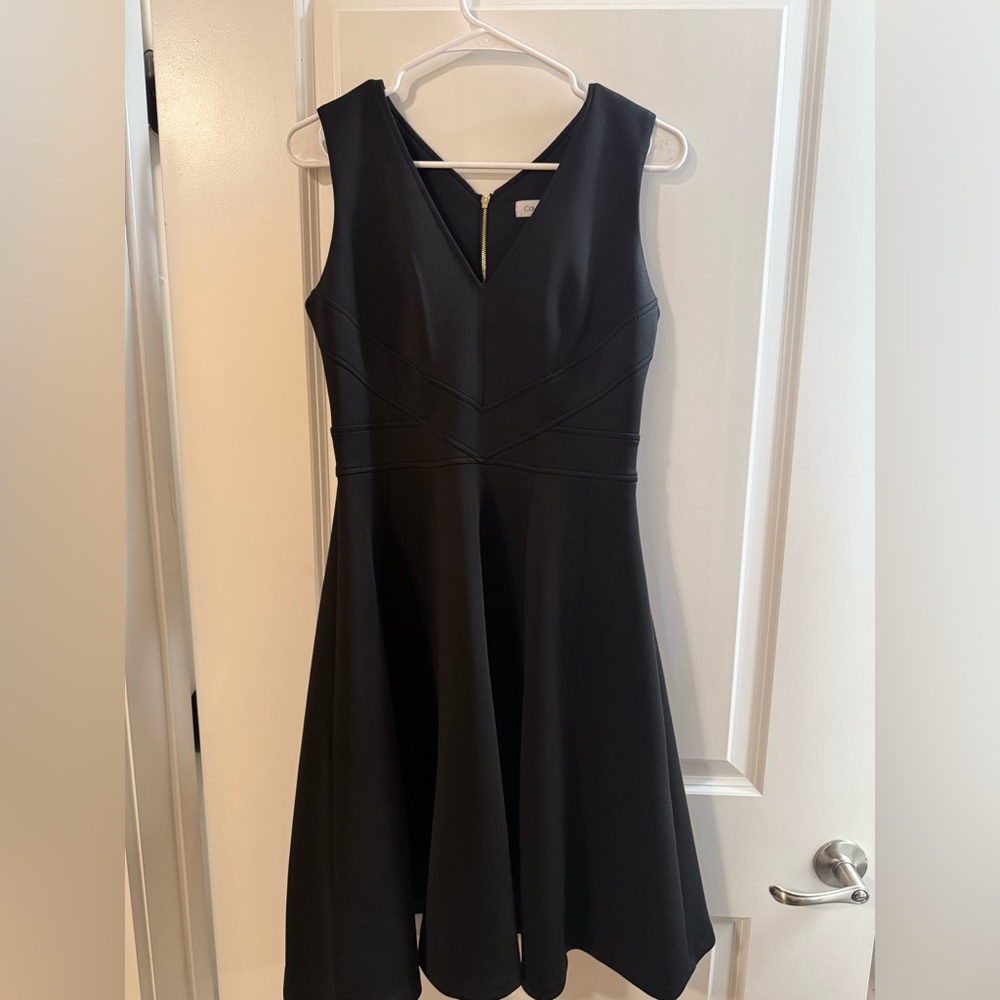 Calvin Klein Black V-Neck Mini Dress